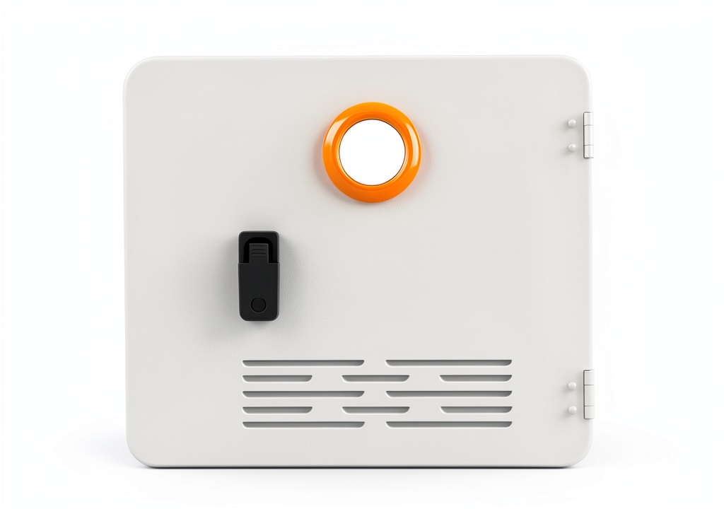 Hillhub RV water heater door installed on a white RV interior
