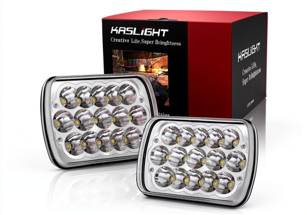 KASLIGHT LED Headlight 5x7 7x6 H6054 Replacement Black Transparent-0
