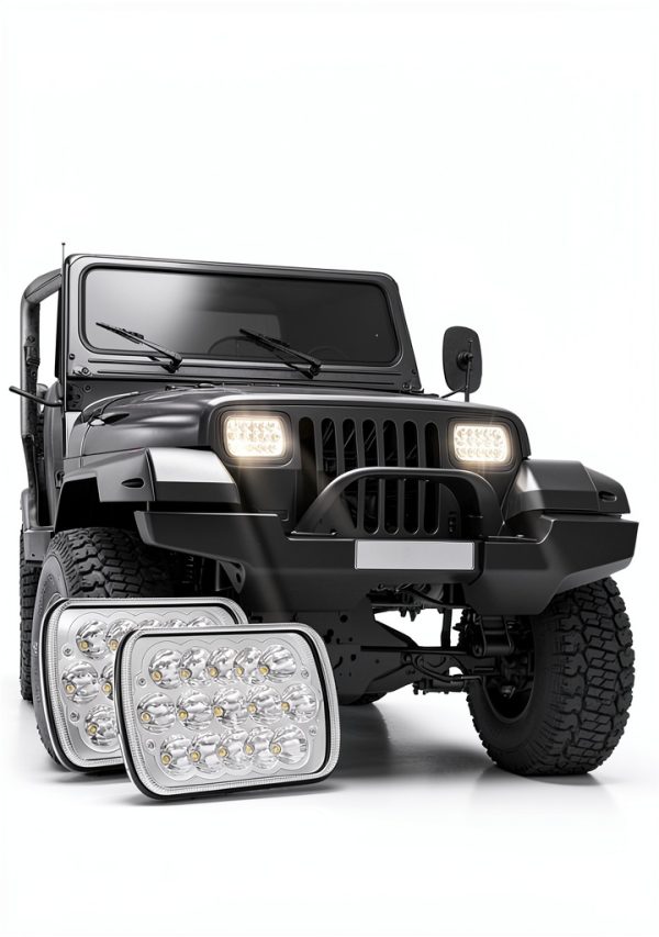 KASLIGHT LED Headlight 5x7 7x6 H6054 Replacement Black Transparent-1