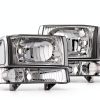 Nilight Chrome Headlight Assembly for 1999-2004 Ford F250/F350-0