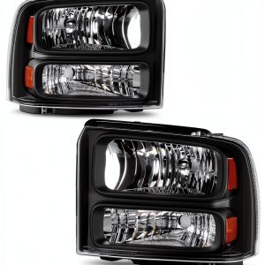 Ford F-250 Headlight Assembly AUTOSAVER88 OE-Black Amber Clear Fit-0