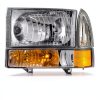 Nilight Chrome Headlight Assembly for 1999-2004 Ford F250/F350-4