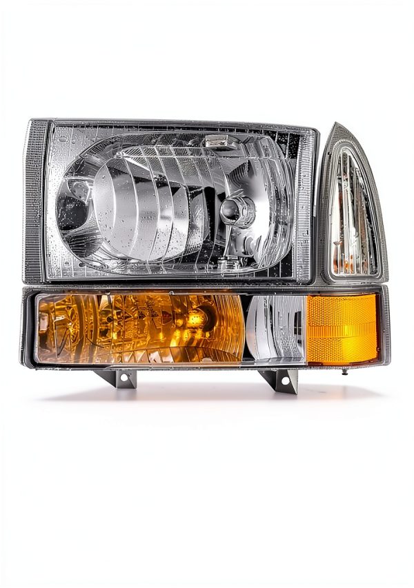Nilight Chrome Headlight Assembly for 1999-2004 Ford F250/F350-4