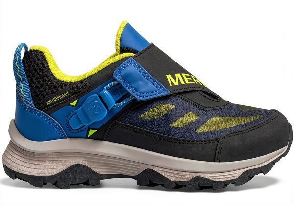 Merrell Unisex-Child Moab Speed Low Zt Waterproof Black/Blue Lime-4