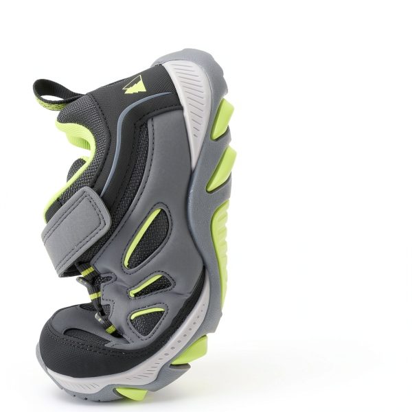 Boys Hiking Shoes Kids Waterproof Outdoor Sneakers Grey Green Size 12-4