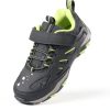 Boys Hiking Shoes Kids Waterproof Outdoor Sneakers Grey Green Size 12-3