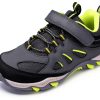 Boys Hiking Shoes Kids Waterproof Outdoor Sneakers Grey Green Size 12-0