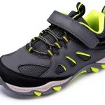 Boys Hiking Shoes Kids Waterproof Outdoor Sneakers Grey Green Size 12-0