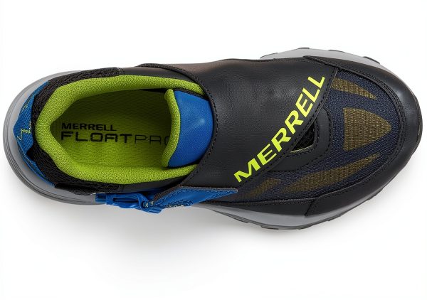 Merrell Unisex-Child Moab Speed Low Zt Waterproof Black/Blue Lime-1